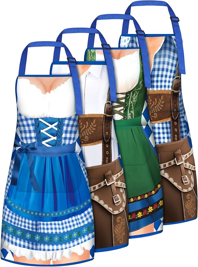 Geetery 4 Pcs Chicken Aprons for Women Rooster Print Apron Waterproof