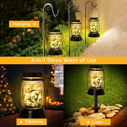 kyoryuger Pyrenees Gifts for Women/Men Pyrenees Dog Solar Lanterns Mom Birthday Dog Lovers Lantern Pet Loss Pet Memorial Lights Solar Garden Decoration for Yard, Patio,Backyard,Porch Torches Light