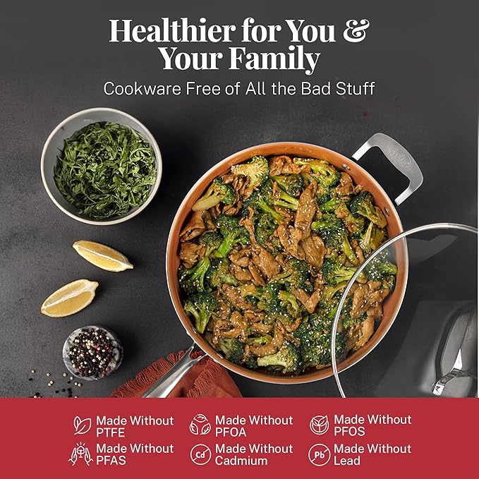 Gotham Steel 20 Pc Pots and Pans Set Nonstick Cookware + Bakeware Set, Complete