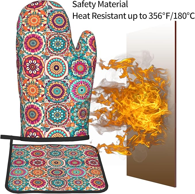 Boho Oven Mitts and Pot Holders