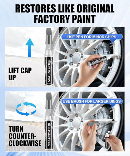 Amiss Sliver Flash Rim Repair Kit, Wheel Paint and Rim Paint Touch Up Pen for Curb Rash, Universal Alloy Wheel Scratch Repair for Scratches and Scuffs, Car Accessories (Sliver Flash)