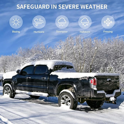 OEDRO FRP Hard Tri-fold Tonneau Cover Fold Truck Bed Covers Fits for Chevy Silverado/GMC Sierra 1500 2019-2026 New Body Style with 6.6 Feet Bed w/o Multi-Flex Tailgate