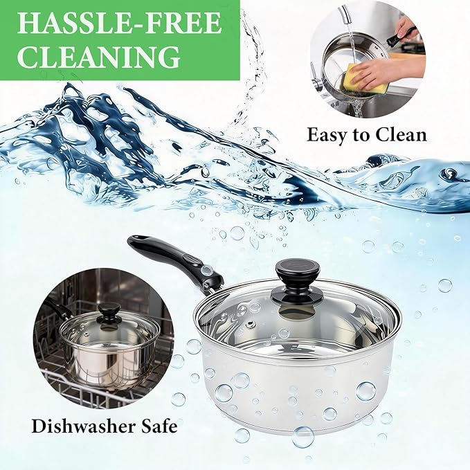 Stainless Steel Saucepan with Lid Set