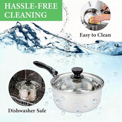 Stainless Steel Saucepan with Lid Set
