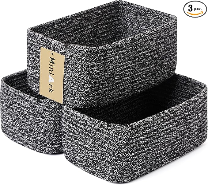 MiniArk Small Storage Baskets for Organizing | Closet Organizer Bins | Shelf