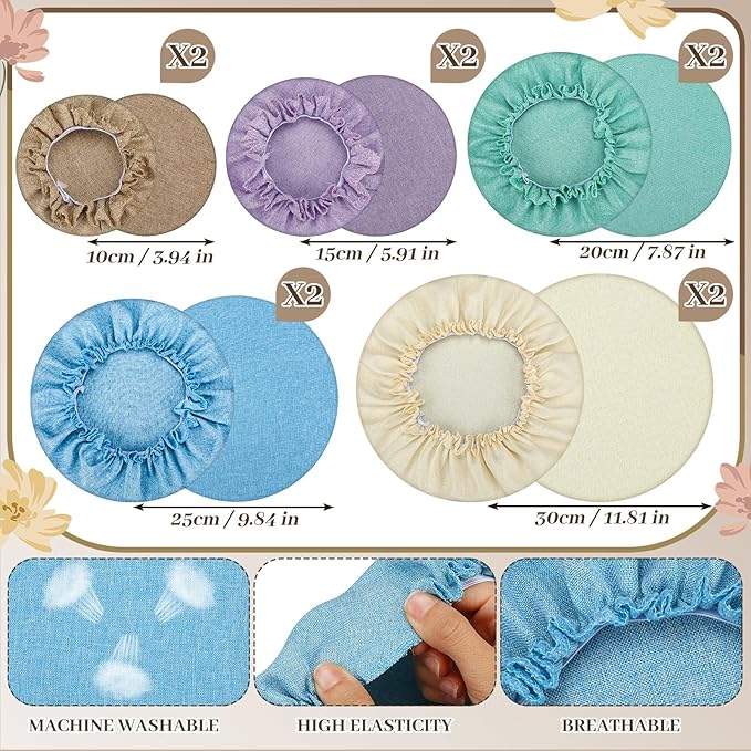 10 Pack Cloth Bowl Covers for Bread Rising