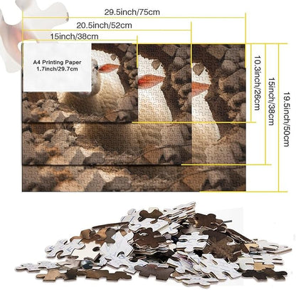 Sheep Adults Fun Thickened Wooden Jigsaw Puzzles 1000 Piece 3D Animal Stress Relief Toy Decoration Education Game Toy Intellectual Game Relaxation and Intelligence 1000pcs (75x50cm)