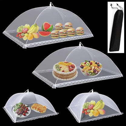 Food Covers for Outside Mesh, 2 Pack 40"X24" + 2 Pack 17"X17" Extra Large Pop