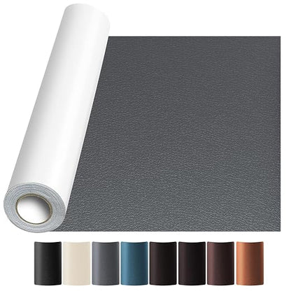 JuCheng Leather Repair Kit -Leather Repair Patch Self-Adhesive Waterproof Patch & Glue for Furniture, Car Seats, Sofa, Couch, Vinyl - Instant Fix for Tears & Scratches (Grey, 17X79 inch)
