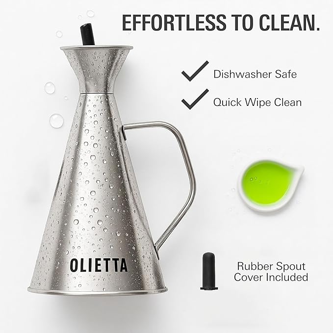 Olietta Olive Oil Dispenser Bottle Copper Stainless Steel Non Drip Leak Proof