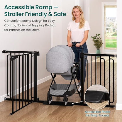 Cumbor Extra Wide Baby Gate, 36.6-69" Walk-Through Dog Gate