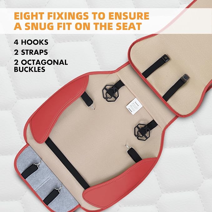 Elantrip 2PCs Front Car Seat Covers Leather Car Seat Protector Universal fit for Most Cars SUVs and Trucks Water Proof Seat Protector Red