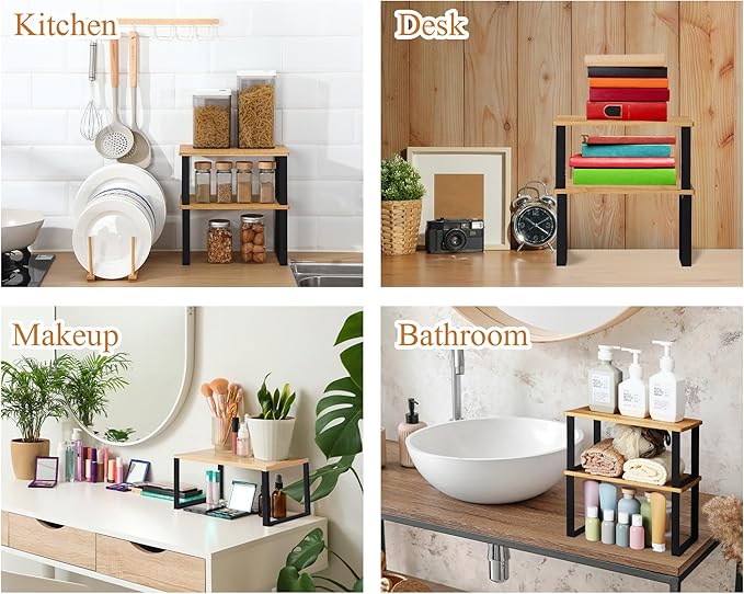 Marsui 4 Pcs Kitchen Organizer Accessories Set Cabinet Organizer Shelf and