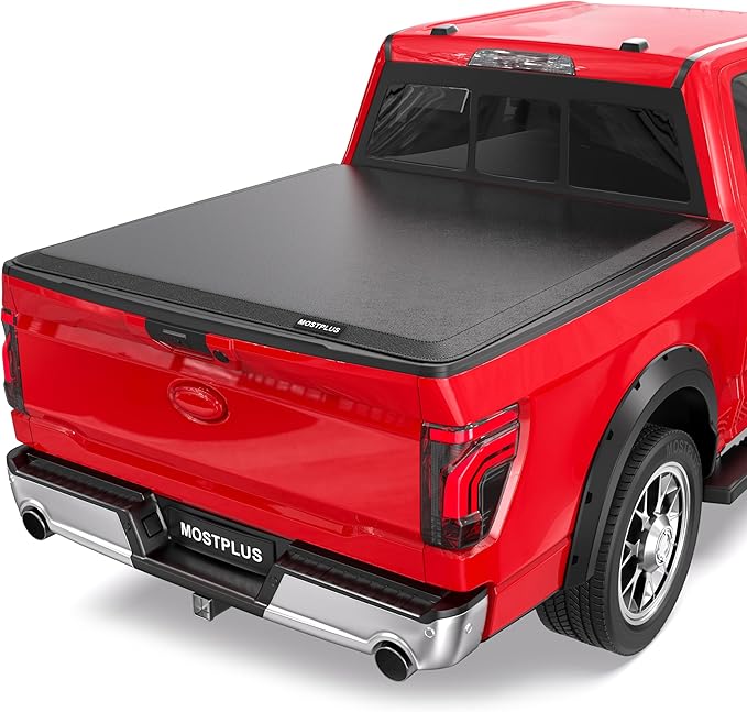 MOSTPLUS 8FT Roll-Up Soft Vinyl Truck Bed Tonneau Cover Compatible with 2015-2025 2026 Ford F150 F-150 Long Bed On Top (96Inch)