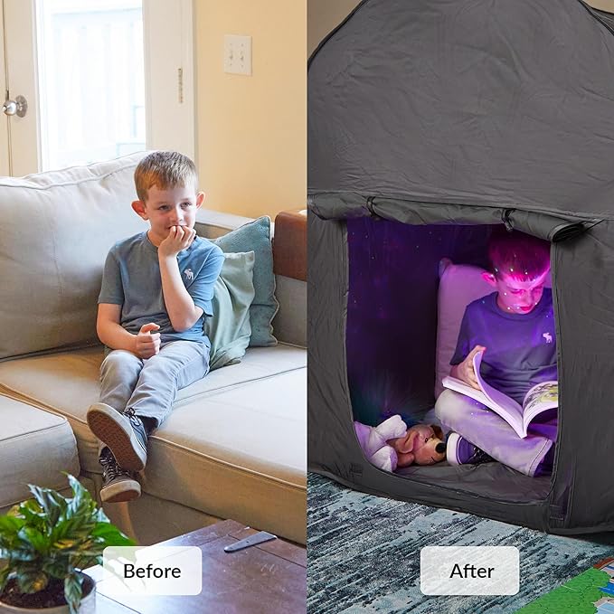 Sensory Tent for Kids & Adults | Calming Hideout & Cozy Pop-Up Blackout Sensory Tent for Autism & Anxiety | Autism Space for Calm Corners, Therapy & Relaxation | Double