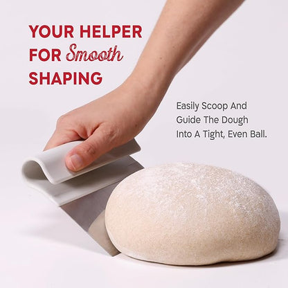 KneadAce Dough Scraper & Baker’s Brush Set. Stainless Steel Bench Scraper &