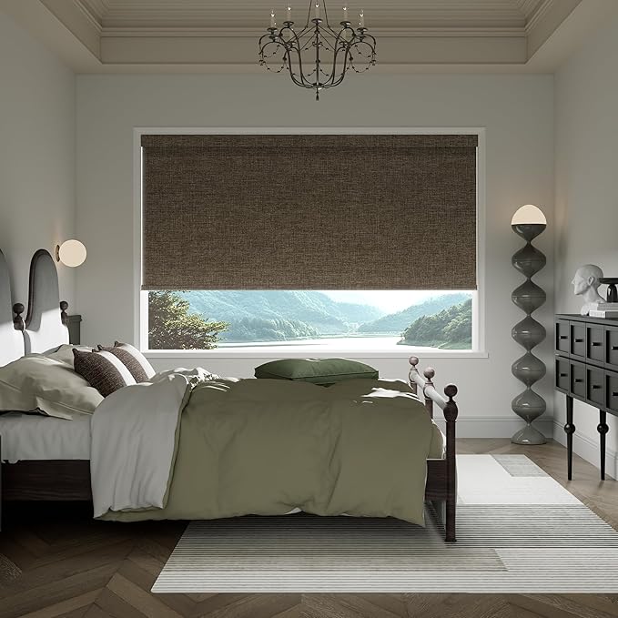 Boolegon Motorized 100% Blackout Roller Blinds