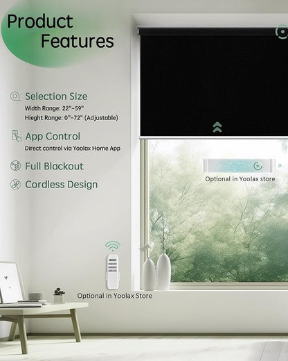 Yoolax Motorized Blinds App Control, Cordless Automatic Shades Roller Window