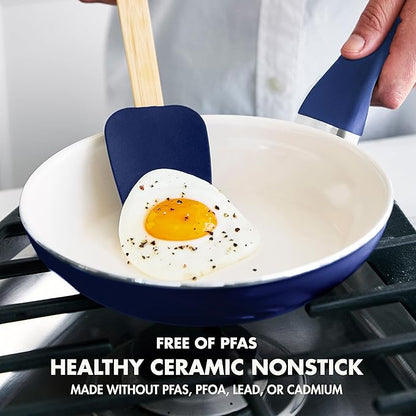 GreenPan Rio Healthy Ceramic Nonstick 8" Frying Pan Skillet and Silicone