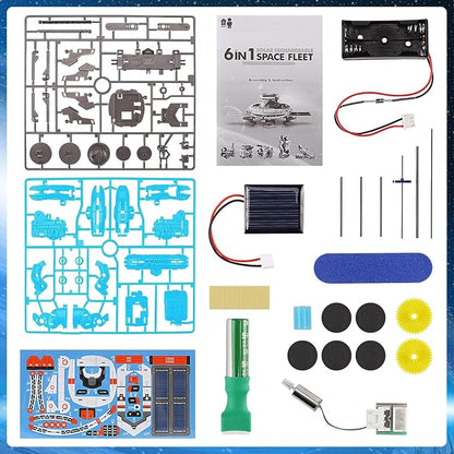 STEM Projects for Kids Ages 8-12 Solar Robot Kit 6-in-1 Space Toys for 10-Year-Old Boy Girl Gift Building Toys Science Kits Christmas Birthday Gifts for 8 9 10 11 12 Year Old, Blue