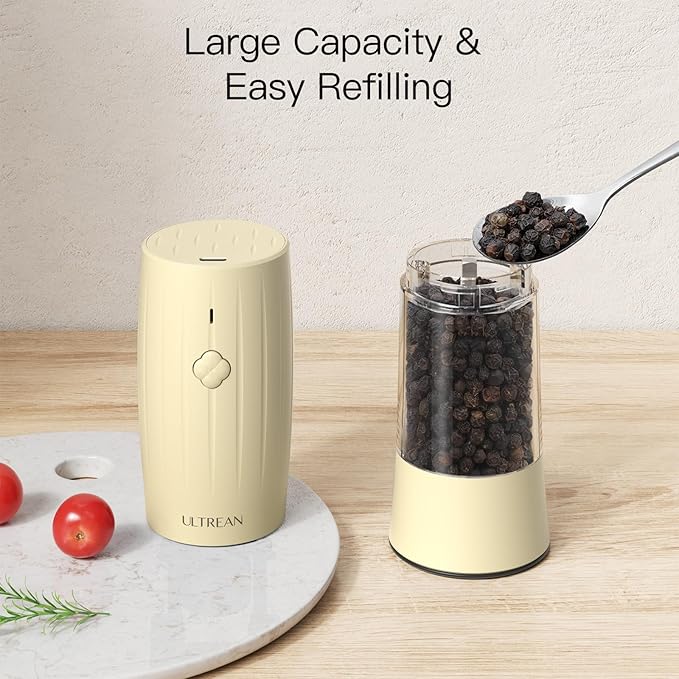 Ultrean Electric Salt and Pepper Grinder Set, USB-C Rechargeable, Salt and