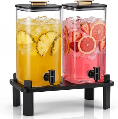 2 PCS 3 Gallon Drink dispenser, Glass Beverage Dispenser