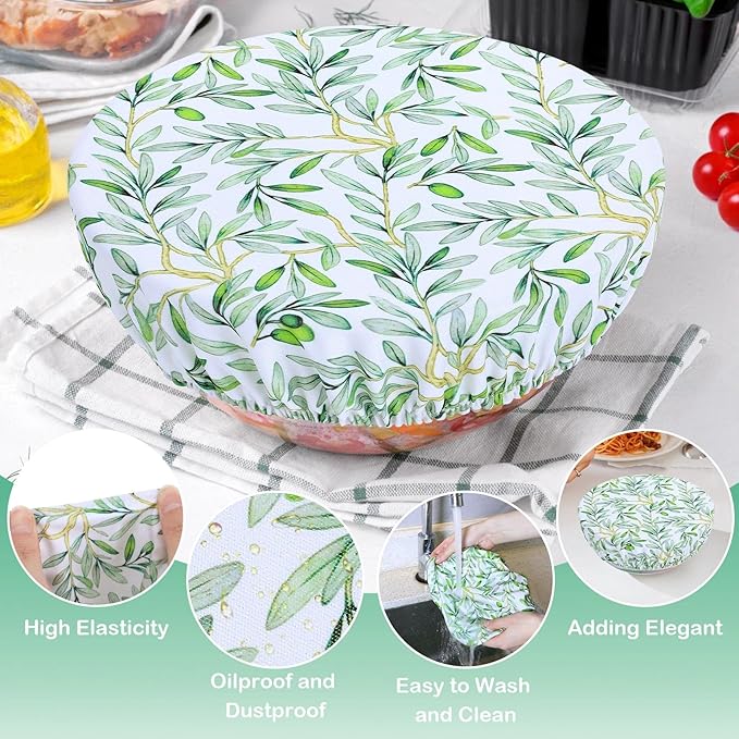 5 Pieces Bowl Covers Reusable, 5 Size Elastic Cloth Bowl Covers