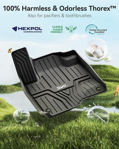 3W Floor Mats Fit for Honda HR-V 2023-2025 2026 & Acura ADX 2025 2026 TPE All Weather Custom Fit Floor Liner for Honda HRV 1st and 2nd Row Car Mats Black(Include Hybrid) (Not fit Premium Audio System)