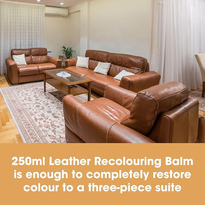 Furniture Clinic Leather Easy Restoration Kit | with Leather Recoloring Balm, Cleaner, Sponge, and Cloth | Leather Repair Kit for Scratched and Faded Furniture (Cream)