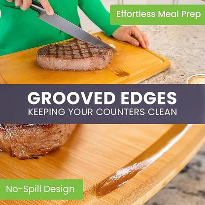 Glue-Free Surface™ 2XL Extra Large Bamboo Cutting Board Set of 4 – Small