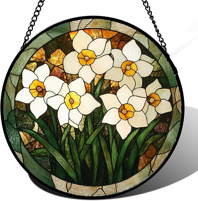 CRISGIF Stained Glass Window Hanging
