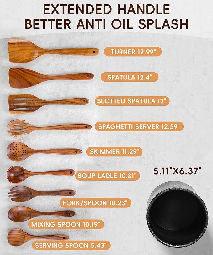 Nucookery Wooden Cooking Utensils Set