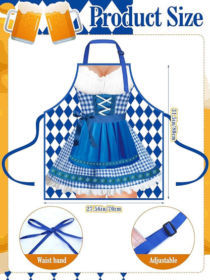 Geetery 4 Pcs Chicken Aprons for Women Rooster Print Apron Waterproof