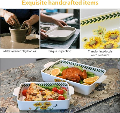 ACMLIFE Ceramic Casserole Dish Set, Ceramic Baking Dish