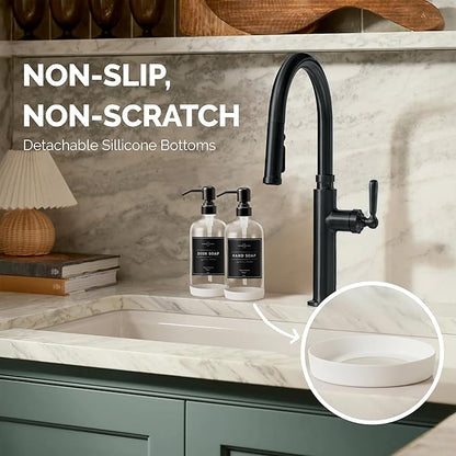 Vine Creations Clear Glass Soap Dispenser, 2 Pack Kitchen Soap Dispenser Set