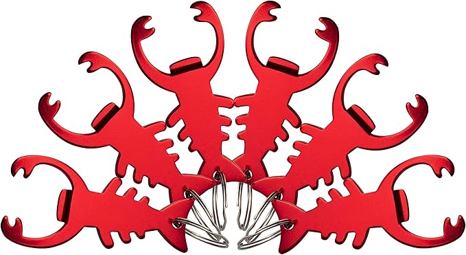 SWATOM Lobster 6PCS Bottle Opener Keychain Beer Openers Tool Key Chain Ring