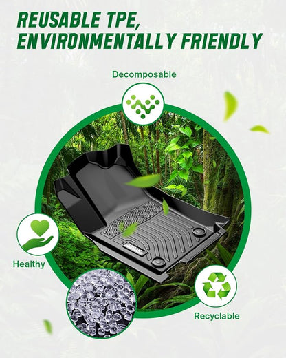 VIWIK 2022-2026 Hyundai Tucson Floor Mats Hybrid, All-Weather Protection, Custom Fit for 1st & 2nd Row, TPE, Non-Slip, Easy to Clean, Waterproof, Durable