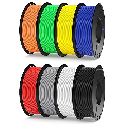 ELEGOO 250g Rapid PLA Plus Filament 1.75mm Bundle, 8 Colors PLA+ 3D Printer
