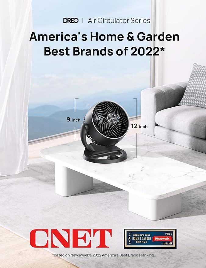 Dreo Desk Fan, 12-Inch Air Circulator Fan