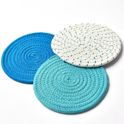 Kitchen Pot Holders Set Trivets Set 100% Pure Cotton Thread Weave Hot Pot