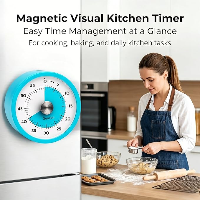 Searon Magnetic Visual Kitchen Timer, 60 Minute Countdown Timer
