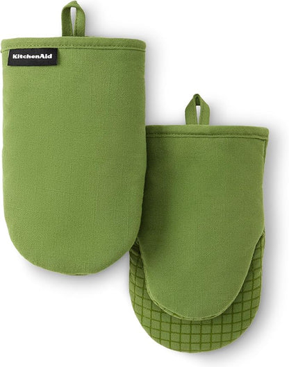 KITCHENAID Gourmet Series Gridlines Mini Oven Mitts 2-Pack Set, Heat Resistant