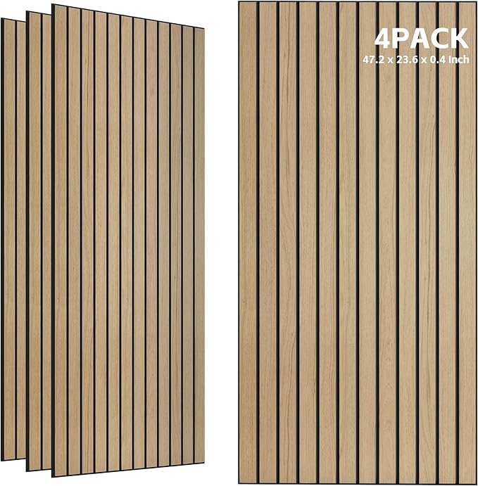 TO-TH Wood-Look Sound Panels, 4 Pack 47.2” x 23.6” Soundproof Wall Panels