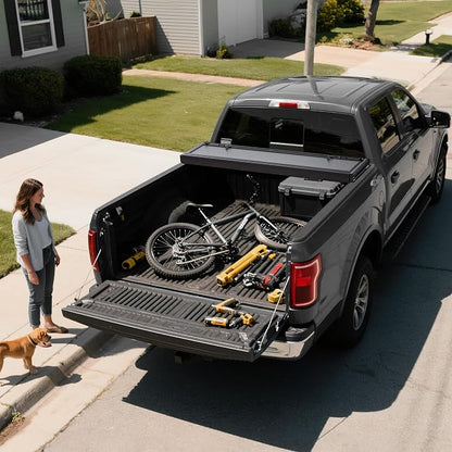 OEDRO Low-Profile Hard Quad-Fold Tonneau Cover Compatible with Dodge Ram 1500 New Body 2019 2020 2021 2022 2023 2024 2025 2026 6.4ft Bed Without Rambox, One-Handed Quick Release, Drainage Design