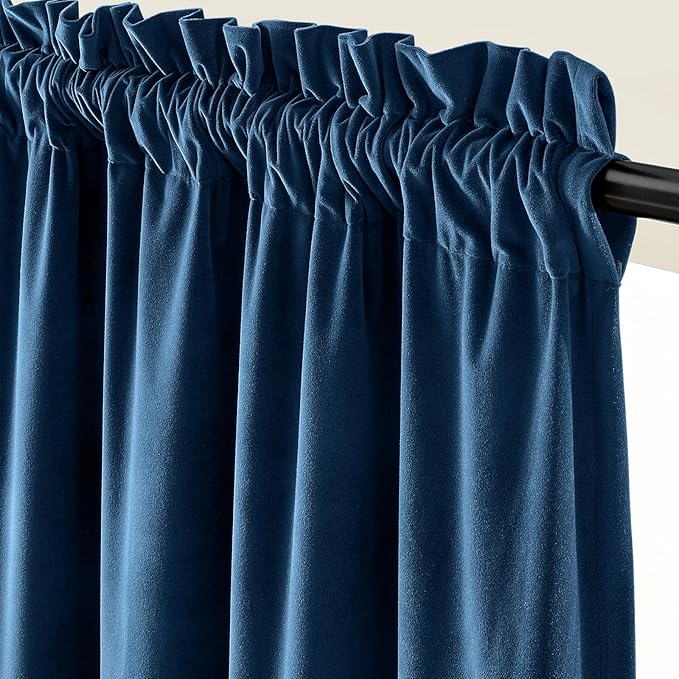 Lazzzy Velvet Blackout Extra Long Curtains Thermal Insulated Room Window Drapes