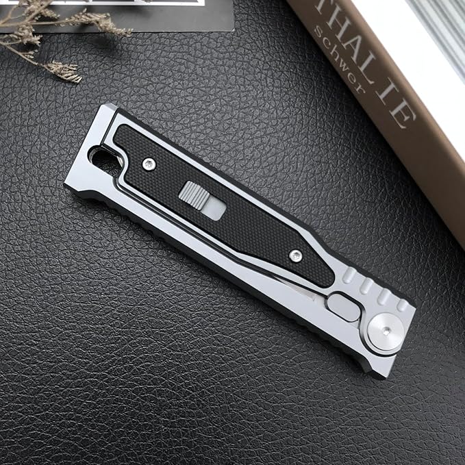 Generic Folding Pocket Knife Kit, Tactical Locking Pocket Knife, 3.15"" D2 Steel Blade, T6 Aluminium Inlay G10 Handle, Camping Folding Knife for Men Woman
