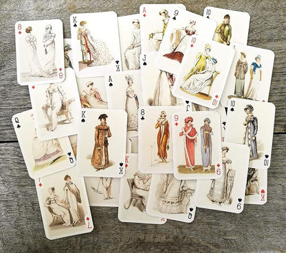 Victorian Fashion Playing Cards (Poker Deck 54 Cards All Different) Vintage Fashion Lady XIX Century Posters