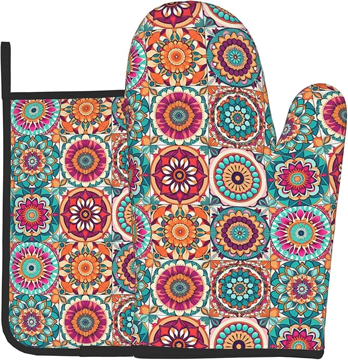 Boho Oven Mitts and Pot Holders
