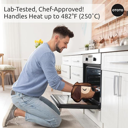 OTOTO Hot-Dog Double Oven Mitts Cute Funny