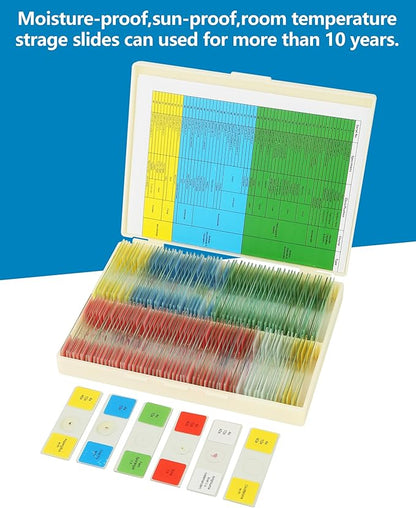 120 Microscope Slides with Specimens Set, Lab-Grade Prepared Microscope Slides for Kids Adults, Animal/Plant/Microbe/Tissue/Cells, STEM Biology Kit for Homeschool, Classroom Labs & Science Education